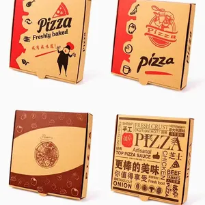 2024 New Design Pizza Box With Handle Pizza Box Custom Logo Pizza Delivery Box With High Quality thumbnail-3