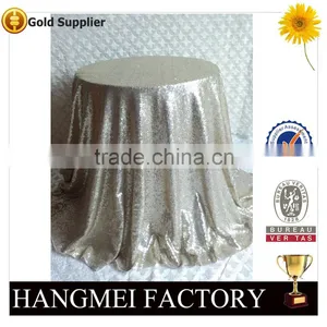 New Cheap Hot Sale Fancy 100% Polyester Embroidery Metallic Sequence Wedding Silver Sequin Table Cloth thumbnail-3