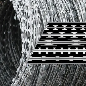 Expanded Razor Barbed Wire Fence Flat Wrap Razor Barbed Wire Diamond Weld Razor Wire Fence Sustainable Waterproof thumbnail-3