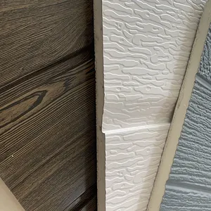 2024 Hot Selling Decorative Exterior Wall Cladding Panel PU Sandwich Panel Flame Retardant Wall Panel thumbnail-4