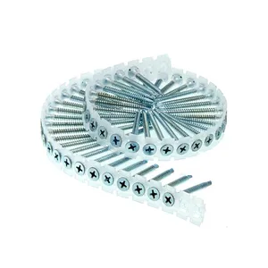 China Supply Collated Drywall Screws Fine Thread Yellow Zinc Plastic Strip Compatible With All Major Screw Guns Factory Wholesale Price thumbnail-3