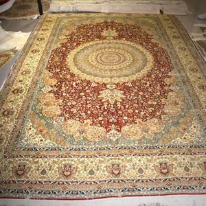 6x9ft Handmade Silk Persian Carpet for Home Decoration thumbnail-5