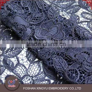 Chinese Factory Custom Pattern Deep Blue Water Soluble Lace for Lady Dress thumbnail-5