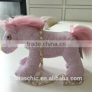 2016 Hot Sale Sprinting Embroidered Standing Stuffed Plush Toy Horse With a Bag thumbnail-3