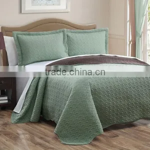 3Pcs Solid Microfiber Bedspread Set thumbnail-4