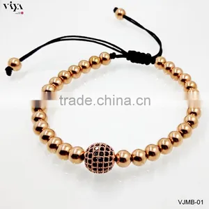 Hot Sale Men Bracelet 18k Gold Satiness Steel Beads Bracelet Fashion Chinese Knot Bangle thumbnail-6