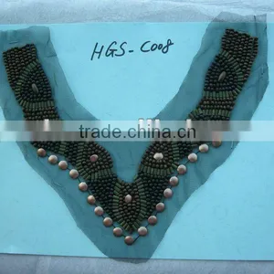 Embroidery Applique, Fabric VNeck, Neckline Motif for Garments thumbnail-1