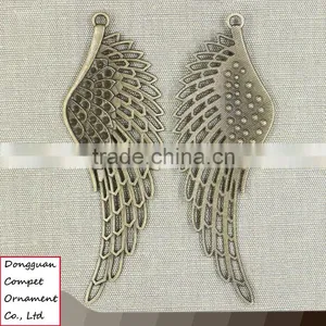 Wholesale Diy Accessories Zinc Alloy Hollow Out Big Wings Pendant thumbnail-1