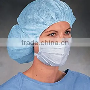 Disposable Surgical Nonwoven Bouffant Cap PP 10gsm White Round Caps 18" 21" 24" thumbnail-1