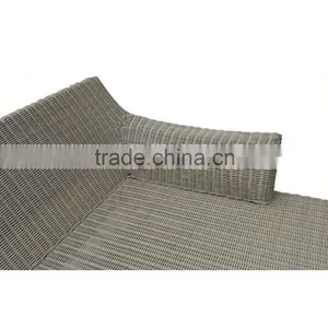 Outdoor Rattan Furniture Wicker Chaise Lounge Chair Pool Two Seat Sofa Lounge Chair Wheels thumbnail-5