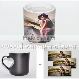 DIY 2015 New High Quality 11oz Sublimation Color Changing Mug Heart Shape Handle thumbnail-5