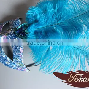 Wholesale Cloth Trim Big Ostrich Feather Mask For Bachelorette Party Supplies thumbnail-4