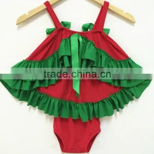 2015 New Toddler Ruffle Swing Top Christmas Design Baby Christmas Swing Set Children Toddler Clothing thumbnail-2
