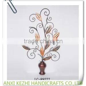 LC-86528 Set 2 Antique Wrought Iron Metal Leaves Wall Art Decor thumbnail-6