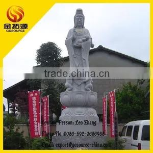 Large Stone Kuan Yin With Baby Statue thumbnail-1