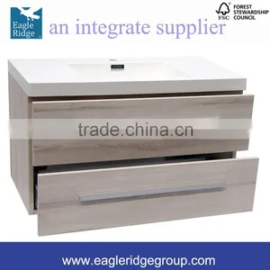 Double Drawers Vanity, Wall Hung Vanity, Wood Grain Bathroom Vanity K900P thumbnail-3