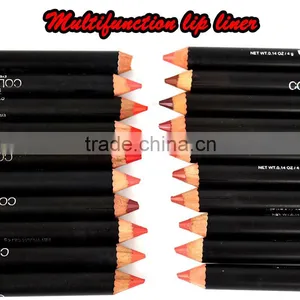2016 Hot Sale Multicolor Waterproof Functional Lip Liner Pencil Eyebrow Eye Lip Makeup Colorful Cosmetic Lipliner Pen thumbnail-2