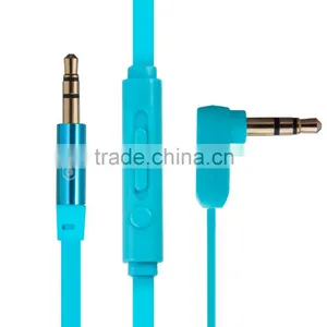 New Volume Control Aux Cable 3.5 to 3.5mm Car Stereo Flat Audio Monitoring Cable Bulk Microphone Cable thumbnail-2