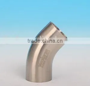 Factory Price 304 316L Stainless Steel Sanitary Pipe Fitting 45 Degree Bend thumbnail-1