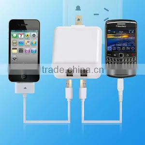 Dual USB Power Adapter AC Home Wall Charger US Plug For IPhone for Samsung thumbnail-4