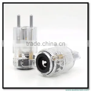 OEM/ODM Rhodium Plated Clear Audio Grade EU Male Power Plug+ IEC Female Plug Connector For Audio thumbnail-3