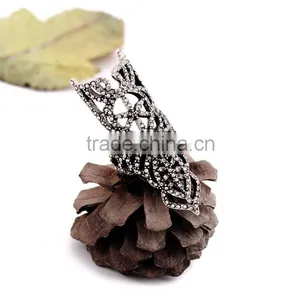 2015 China Wholesale Ashine Brand Europe&America Fashion Simple Hollow Statement Gunblack Silver Ring thumbnail-2