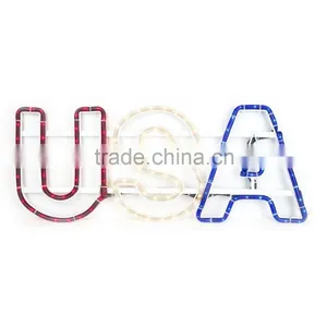 USA Letter Incadescent Rope Light Red White Blue LED Motif Rope Light USA Letter Decoration Small thumbnail-2