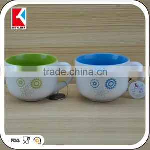 Color Inside Jumbo Ceramic Coffee Cup and Saucer,tea Cup and Saucer thumbnail-5