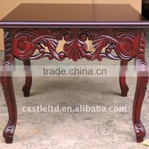 Walnut Carved End Table thumbnail-1