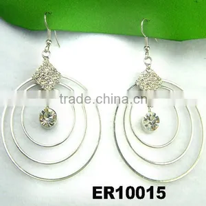 Fashion Ladies Crystal Airplane Stud Earrings Wholesale thumbnail-5