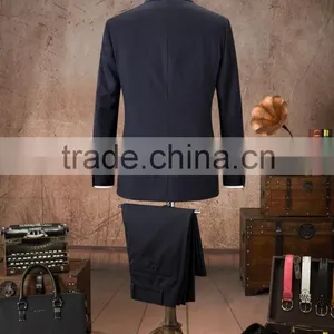 Two Bottom Coat Suits 2016 Latest Fashion Business Man Suit Black Coat Pant Men Suit thumbnail-6