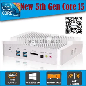 Small Form Factor pc Intel Celeron i5 4258U 2.4GHZ Turo2.9G 12V Windows WiFi HDMI VGA HD 4K Resolution USB thumbnail-1