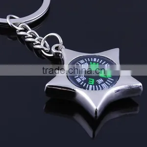 Five-pointed Star Compass Metal Keychain Advertising Promotional Gifts thumbnail-1