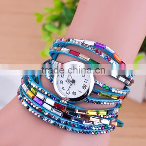 2016 New Product Vintage Fashion Watch,layered Watch Bracelet With Stones thumbnail-2