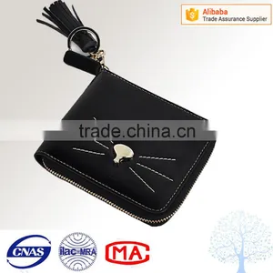 Japanese Fancy Cat Short Style Cute Wallet in Black Color thumbnail-1
