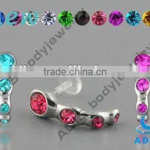 Latest Design 316L Stainless Steel Diamond Earring Body Jewelry thumbnail-1