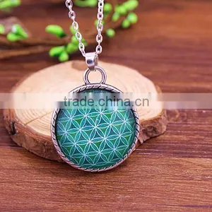 Newest Choker Necklace Round Glass Galaxy Pendants 2015 Necklace Lovely Pendant Silver Chain Necklace For Women Quality Choice thumbnail-3