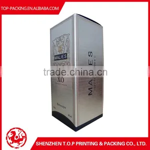 Cheap Customized Special Silver Cardboard Brandy Wine Box Printing Service thumbnail-1