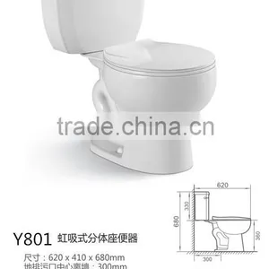 Bathroom wc Toilet Ceramic Siphonic s Trap 300mm Two Piece Toilet Cheap Toilet Price Supplier Y801 thumbnail-2