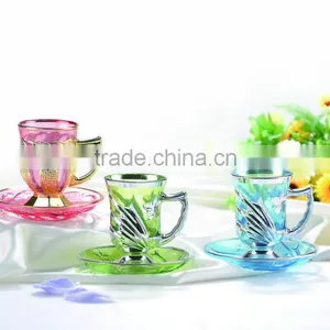 Personalized High Quality Small Glass Cup and Saucer thumbnail-1