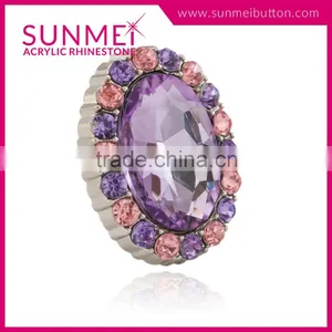 Princess Oval Shaped Bulk Crystal Fashion Rhinestone Buttons thumbnail-1