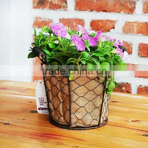 Hand Weaving Wire Basket With Jute Liner thumbnail-5