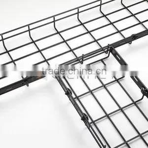Powder Coated Mesh Grid Steel Hanging Cable Tray CE RoHS SGS / Wire Mesh Cable Tray thumbnail-2