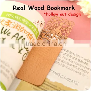 2016 New Promotional Gift Creative Stationery Hollow Out Ultra-thin Wooden Bookmark thumbnail-1