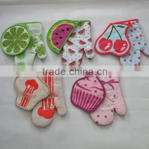 Simple Design Pot Holder and Glove in European Market Shaped Pot Holder Set Cotton Fruit Shape Kitchen Set thumbnail-1
