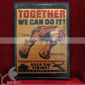 Wooden Vintage Style Wall Printed Decoration - WP 001C thumbnail-1