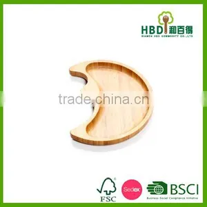 2016 Amazon Best Seller Moon Shaped Bamboo Dishes Plate thumbnail-3