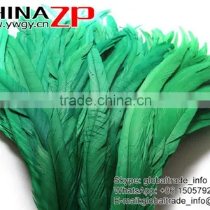 Leading Supplier CHINAZP Bulk Sale High Quality Colored Green Chicken Fully Dyed Roosters Feathers thumbnail-3