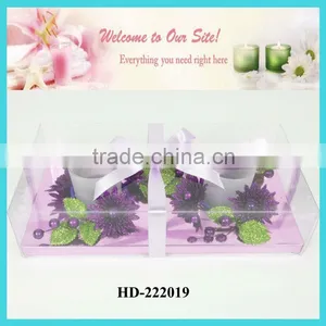 Artificial Candle Flower Ring With Candle Holder Set thumbnail-1