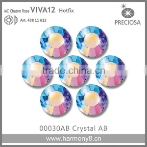 PRECIOSA Flat Back Hot Fix Rhinestones, Crystal AB MC Chaton Rose VIVA12 thumbnail-1